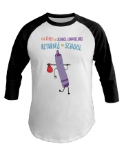 School Counselor Crayon Purple Baseball Tee tile