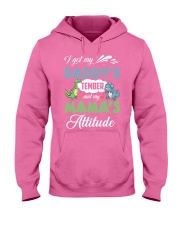 Dinosaur Daddy's temper and Mama's attitude Hooded Sweatshirt tile
