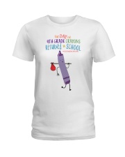 4th Grade Crayon Purple Ladies T-Shirt tile