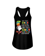 Sign Language here or there Ladies Flowy Tank tile