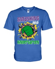 Back to school Smashing into V-Neck T-Shirt tile