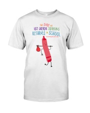 1st Grade Crayon Pink Classic T-Shirt front