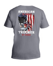 American by birth Trucker by choice V-Neck T-Shirt tile