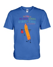 2nd Grade Crayon Orange V-Neck T-Shirt tile