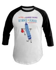 Geography Teacher Crayon Blue Baseball Tee tile