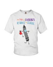 Students Crayon Mask Black Youth T-Shirt front