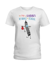 Students Crayon Mask Black Ladies T-Shirt tile