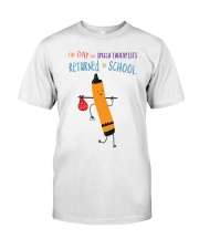 Speech Therapists Crayon Orange Classic T-Shirt front