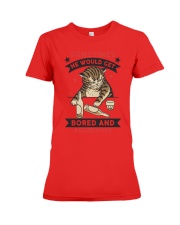 Cat Drink Beer Premium Fit Ladies Tee tile
