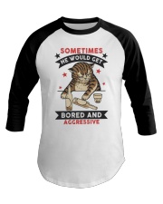 Cat Drink Beer Baseball Tee tile
