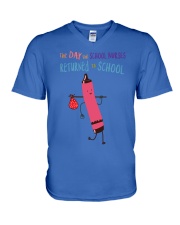 School Nurse Crayon Red V-Neck T-Shirt tile