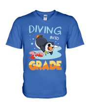 Back to school Diving into 2nd Grade V-Neck T-Shirt tile