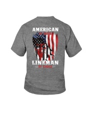 American by birth Lineman by choice Youth T-Shirt tile