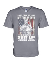 Don't think because my time is over V-Neck T-Shirt tile