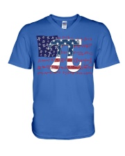 Math Teacher Flag V-Neck T-Shirt tile