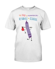Assistant Principals Crayon Purple Classic T-Shirt front