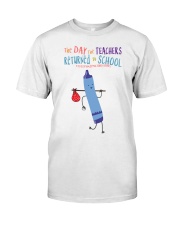 Teacher Crayon Blue Classic T-Shirt front