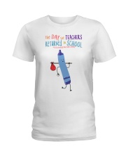 Teacher Crayon Blue Ladies T-Shirt tile