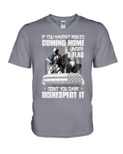 Coming home under a flag V-Neck T-Shirt tile