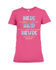 Teacher There Their They're Premium Fit Ladies Tee tile