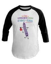 Kindergarten Crayon Purple Baseball Tee tile