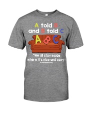 Teacher A told B and B told C Premium Fit Mens Tee tile