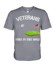 Veteran Fire in the hole V-Neck T-Shirt tile