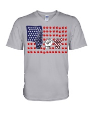Sign Language USA V-Neck T-Shirt tile