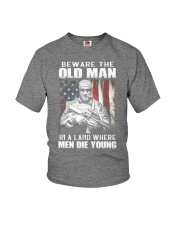 Beware an old man Youth T-Shirt tile