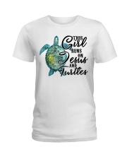 Turtle and Jesus Ladies T-Shirt tile