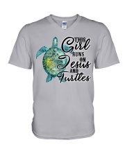 Turtle and Jesus V-Neck T-Shirt tile