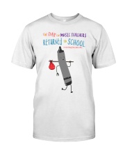 Music Teacher Crayon Black Classic T-Shirt front