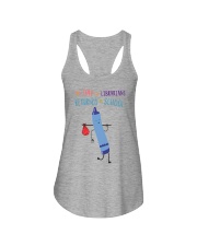 Librarian Crayon Blue Ladies Flowy Tank tile
