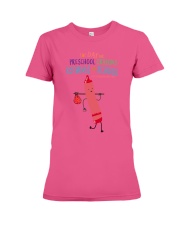 Preschool Crayon Pink Premium Fit Ladies Tee tile