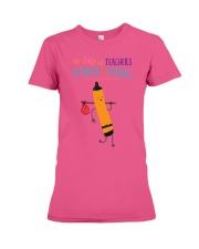 Teacher Crayon Orange Premium Fit Ladies Tee tile