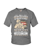 Grumpy Veteran too old to fight Youth T-Shirt tile