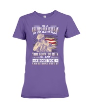 Grumpy Veteran too old to fight Premium Fit Ladies Tee tile