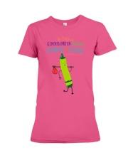 Kindergarten Crayon Green Premium Fit Ladies Tee tile