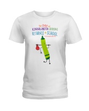 Kindergarten Crayon Green Ladies T-Shirt tile