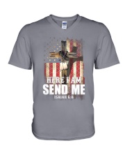 Here I am send me V-Neck T-Shirt tile