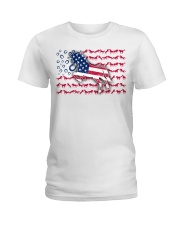 Horse American Flag Ladies T-Shirt tile