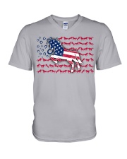 Horse American Flag V-Neck T-Shirt tile