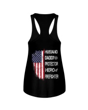 Firefighter Husband Daddy Protector Ladies Flowy Tank tile
