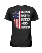 Firefighter Husband Daddy Protector Ladies T-Shirt tile