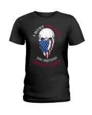 I hunt the evil you pretend doesn't exist Ladies T-Shirt tile