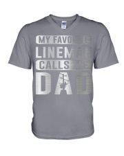 Lineman Dad V-Neck T-Shirt tile