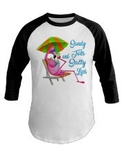 Flamingo sandy toes salty lips Baseball Tee tile