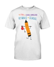 School Counselor Crayon Orange Classic T-Shirt front