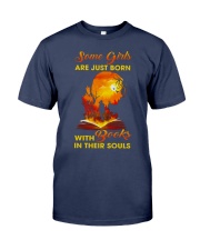 Some girl are just born with book in their soul Premium Fit Mens Tee tile