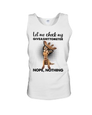 Giraffe Let me check my giveashitometer Unisex Tank tile